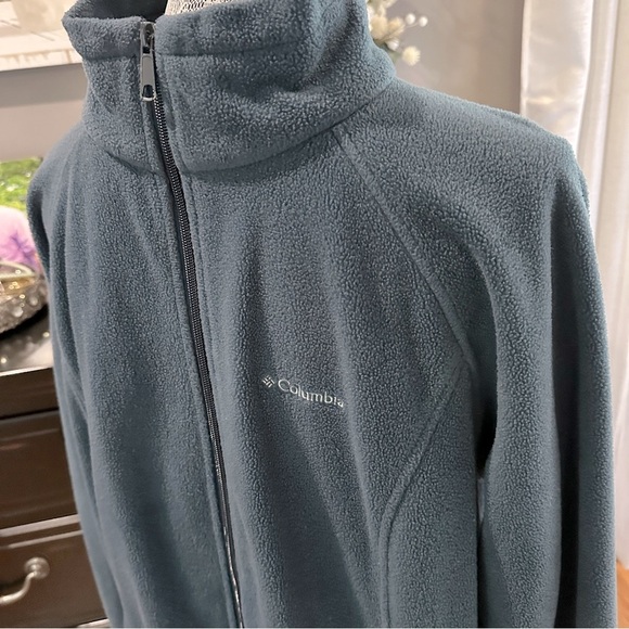 Columbia Full Zip Fleece Jacket Dark Blue-Green Size XL - Picture 7 of 12
